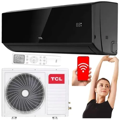 KLIMATYZATOR ŚCIENNY TCL ELITE XA82IN 6,8 kW CZARNE LUSTRO WiFi GRZANIE