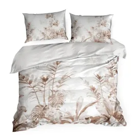 posciel-satynowa-140x200-70x80-bialo-brazowa-satyna-wzor-lisci