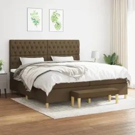 vidaxl-lozko-kontynentalne-z-materacem-brazowe-tkanina-200x200-cm