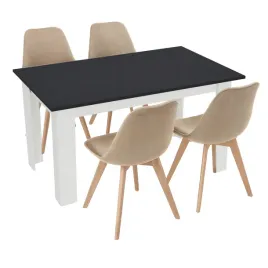 stol-kuchenny-120x80-czarny-bialy-4-krzesla-bari-bezowe