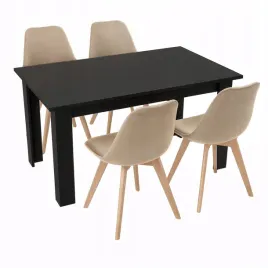 stol-kuchenny-120x80-czarny-4-krzesla-bari-bezowe