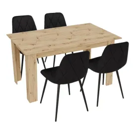 stol-kuchenny-120x80-dab-artisan-4-krzesla-piado-czarne