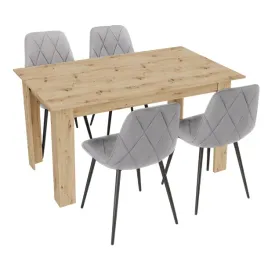 stol-kuchenny-120x80-dab-artisan-4-krzesla-piado-szare