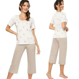 bezowa-pizama-damska-z-krotkim-rekawem-i-spodniami-3-4-donna-sandi-xxl