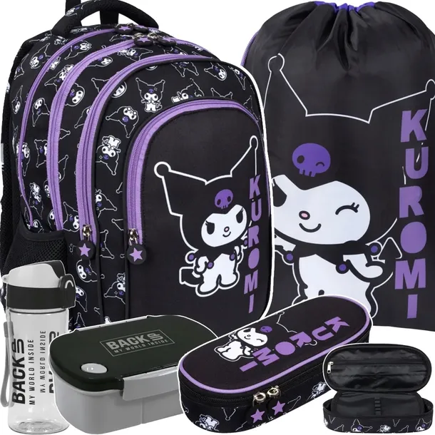 Plecak 4 komorowy Kuromi black