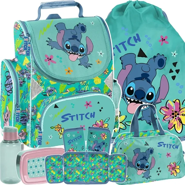 KOMPLET 6w1 TORNISTER STITCH DO 1 KLASY DLA DZIEWCZYNEK LILO i STICH PASO