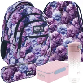 plecak-mlodziezowy-backup-dla-dziewczyny-szkolny-kwiaty-komplet-5w1-violet