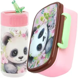 panda-bidon-sniadaniowka-z-misiem-derform-dla-dziewczynek-zestaw-2w1-modny