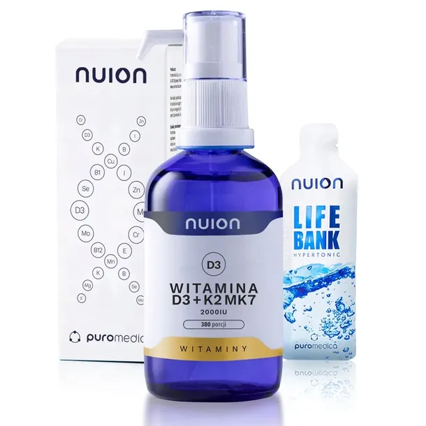 Puromedica WITAMINA D3 K2MK7 2000IU 100ml krople 380 porcji kości odporność