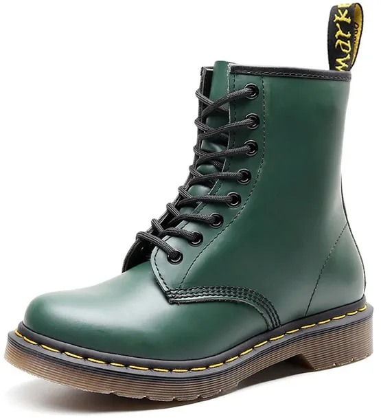 40 ZIELONE GLANY BOTKI KOZAKI WORKERY SKÓRA UNISEX GOTH EMO ROCK COMBAT