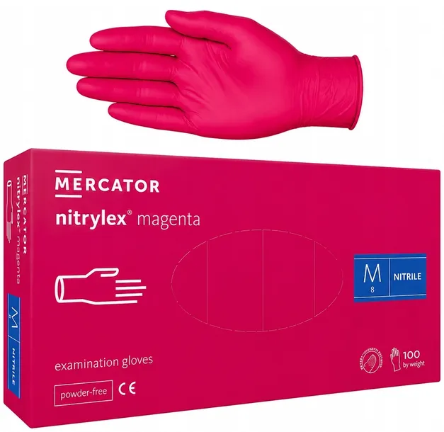 RĘKAWICE rękawiczki NITRYLOWE pink MAGENTA RÓŻOWE