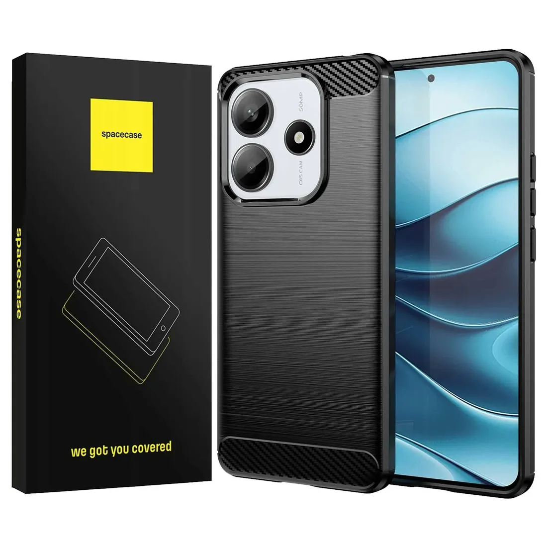spacecase-carbon-redmi-note-14-4g-black