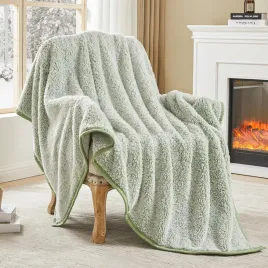 emme-koc-polarowy-sherpa-dwustronny-zielono-bialy-127x152cm