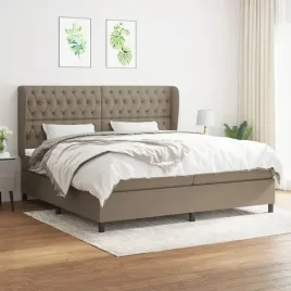 vidaxl-lozko-kontynentalne-z-materacem-taupe-tkanina-200x200-cm