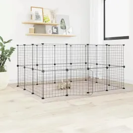 vidaxl-klatka-dla-zwierzat-z-bramka-28-paneli-czarna-35x35-cm-stal