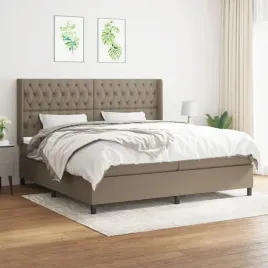 vidaxl-lozko-kontynentalne-z-materacem-taupe-tkanina-200x200-cm
