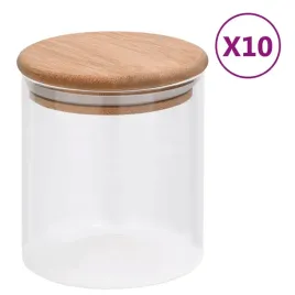 vidaxl-szklane-sloje-z-bambusowa-pokrywka-10-szt-600-ml