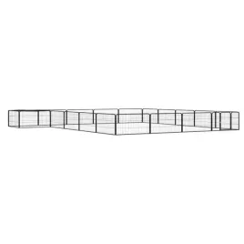 vidaxl-kojec-dla-psa-20-panele-czarny-100x50-cm-stal