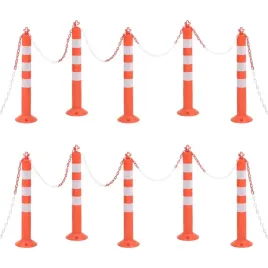 vidaxl-slupki-drogowe-10-szt-z-lancuchem-75-cm-pe