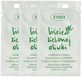 3-sztuki-liscie-oliwki-maska-kaolinowa-saszetka-ziaja-redukuje-zaskorniki