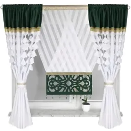 zestaw-firan-panel-2-zaslony-z-weluru-zielony-azur-koraliki-160x145-cm