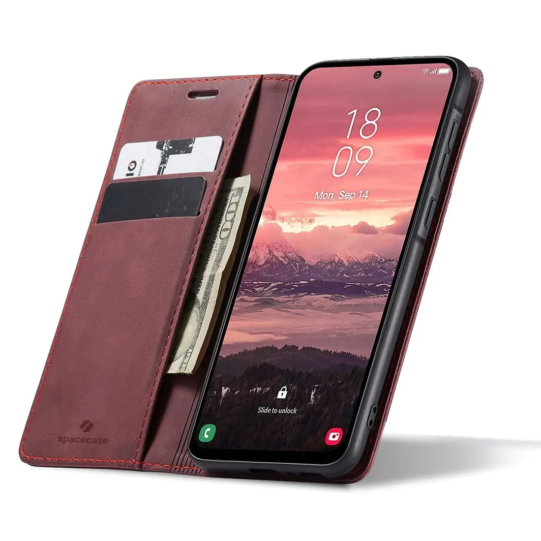 spacecase-wallet-galaxy-a56-red