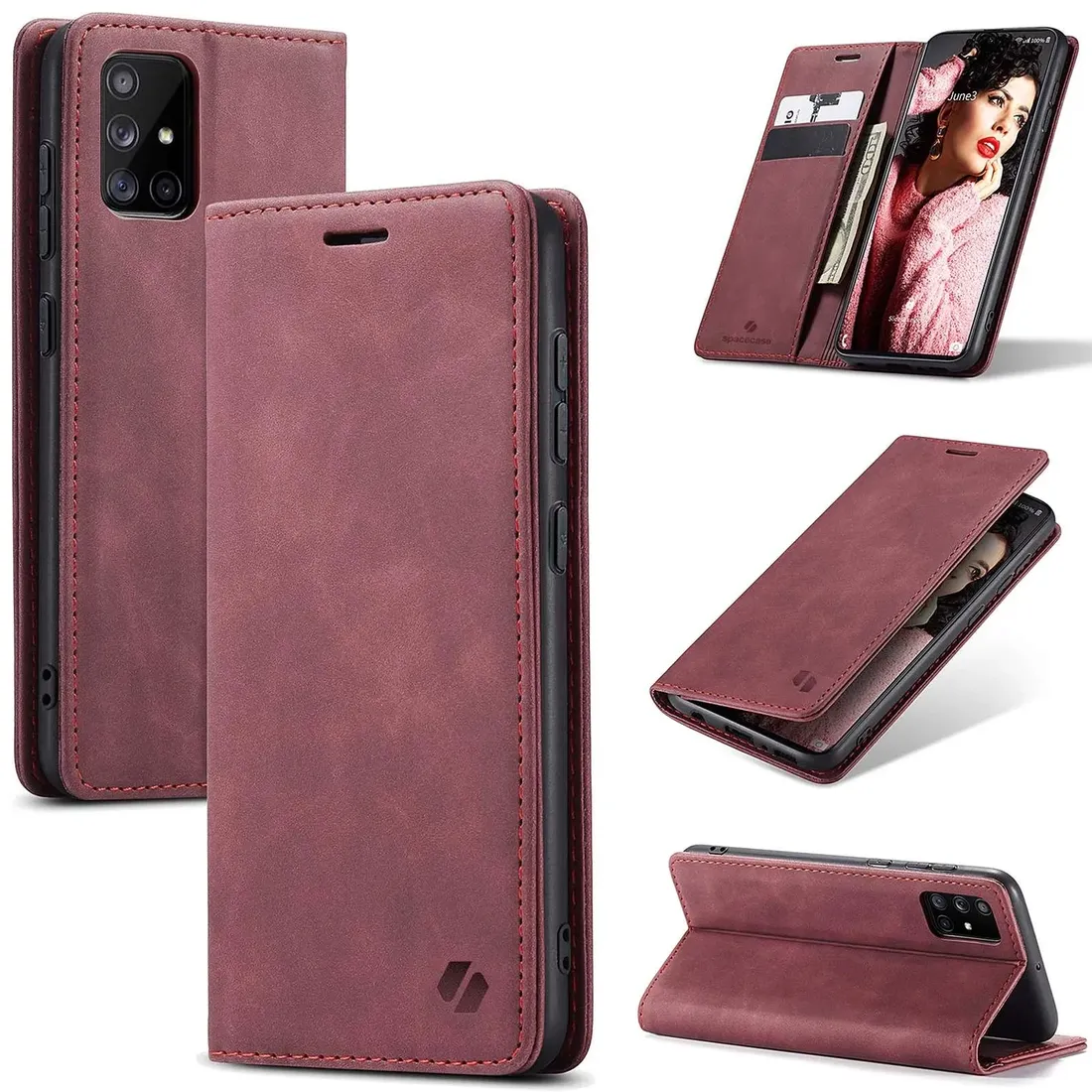 spacecase-wallet-galaxy-a71-red
