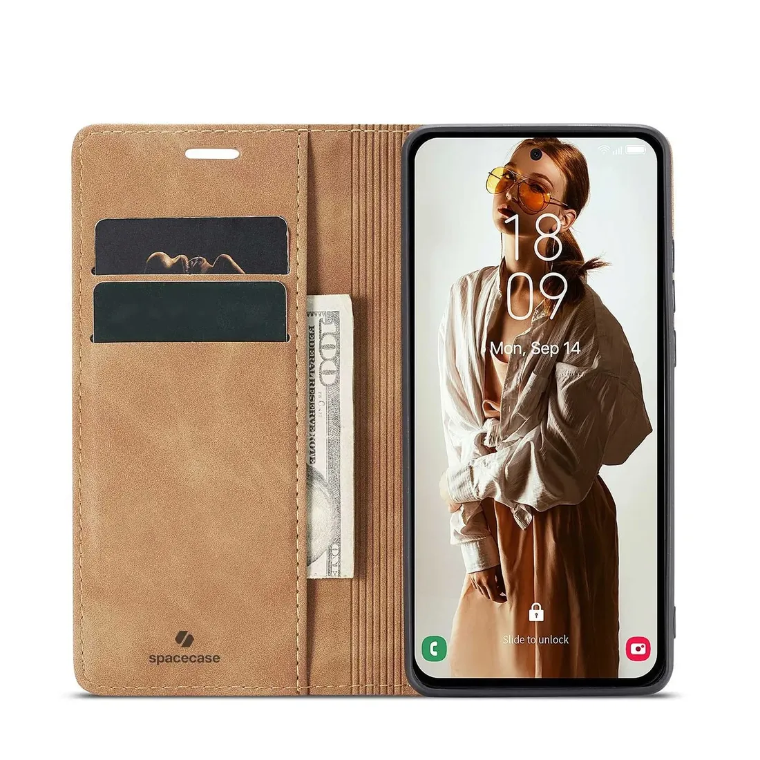 spacecase-wallet-galaxy-a32-5g-light-brown