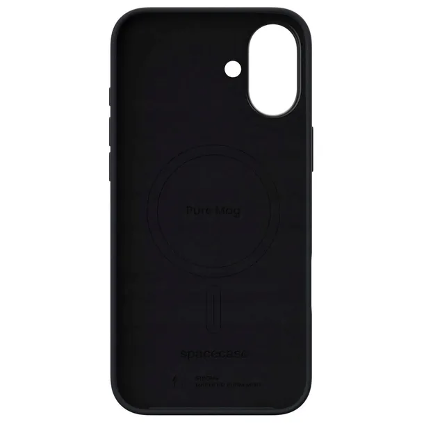 spacecase-pure-mag-iphone-16-plus-black-funkcje-antyposlizgowa-struktura-ladowanie-indukcyjne-magsafe-pochlanianie-wstrzasow