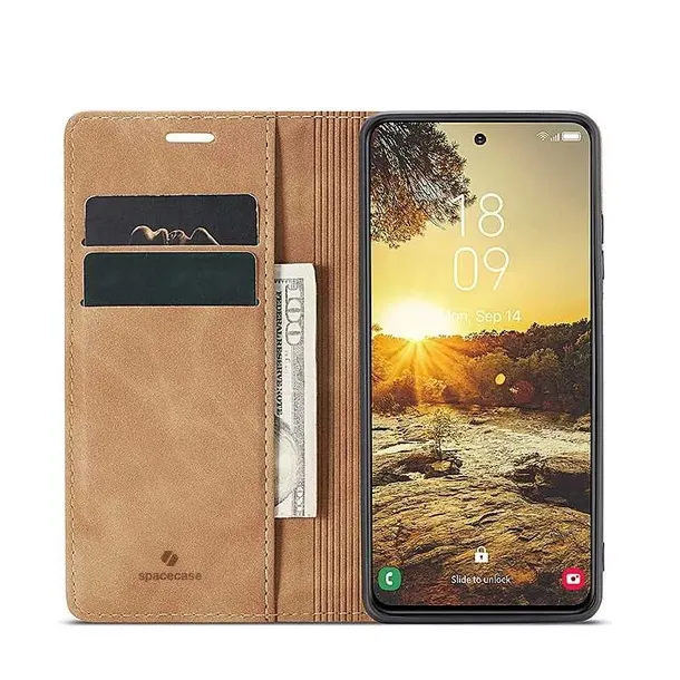 spacecase-wallet-galaxy-s24-light-brown-funkcje-pochlanianie-wstrzasow