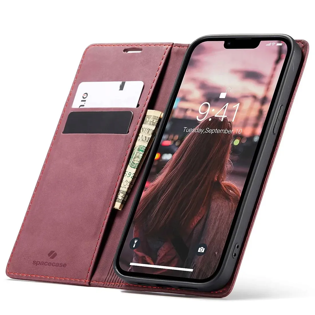 spacecase-wallet-iphone-14-red