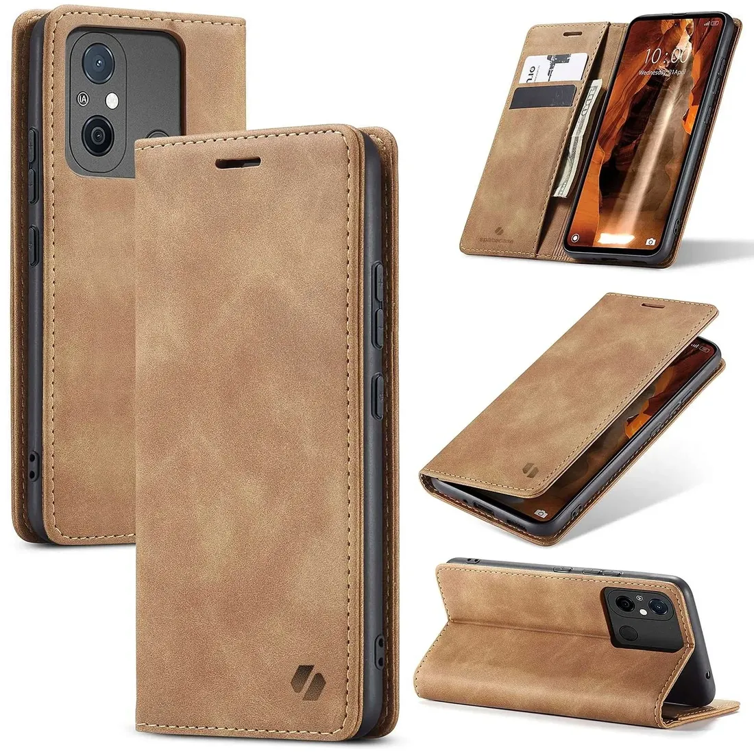 spacecase-wallet-redmi-12c-light-brown