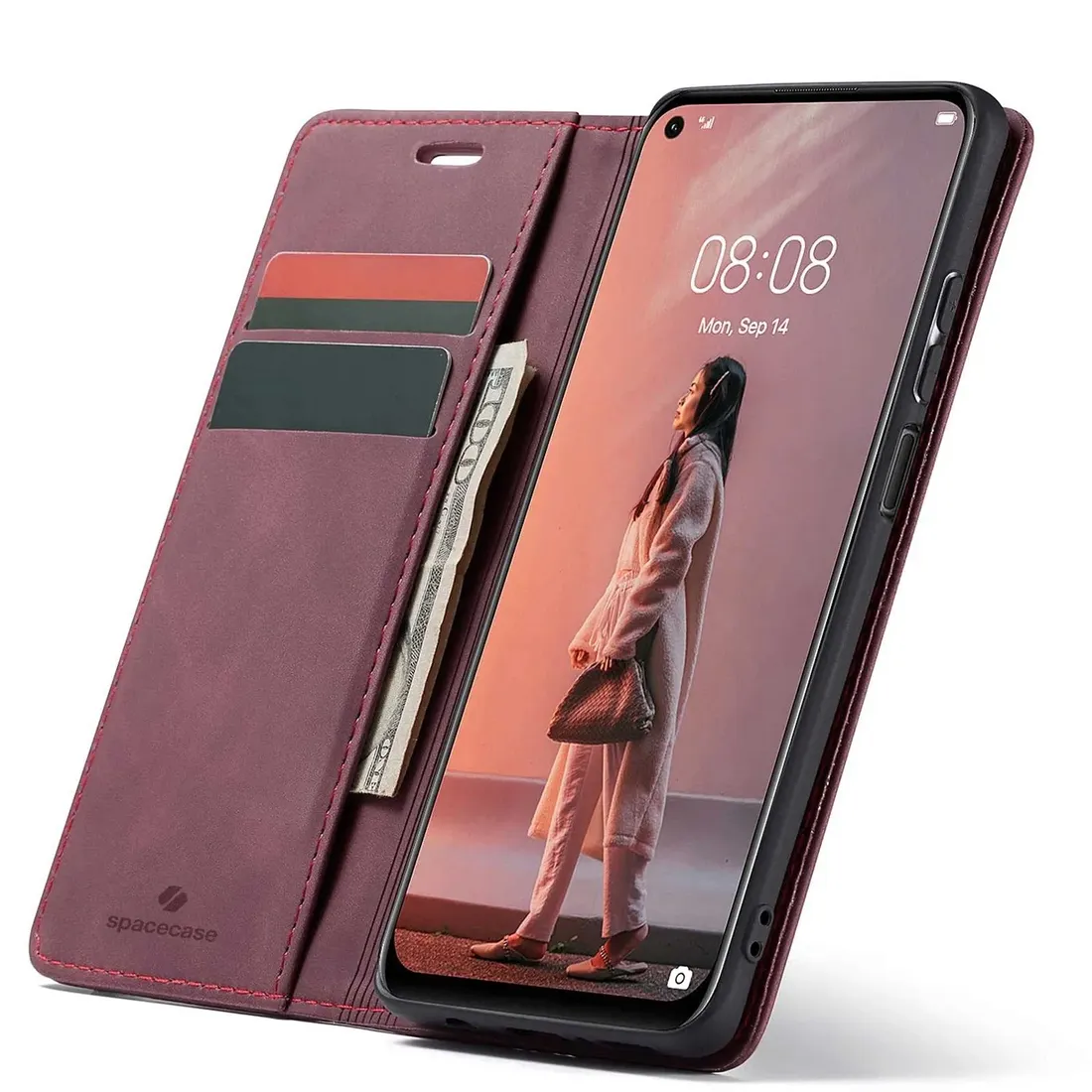 spacecase-wallet-huawei-p40-lite-red