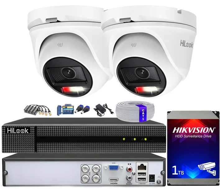 Zestaw Monitoringu Do Rozbudowy 2 Kamery 5Mpx Rejestrator 4 Kanały HDD 1TB