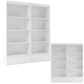 regal-biurowy-130-cm-bialy-8-polek-2-szuflady-zestaw-2x-regal-65-cm
