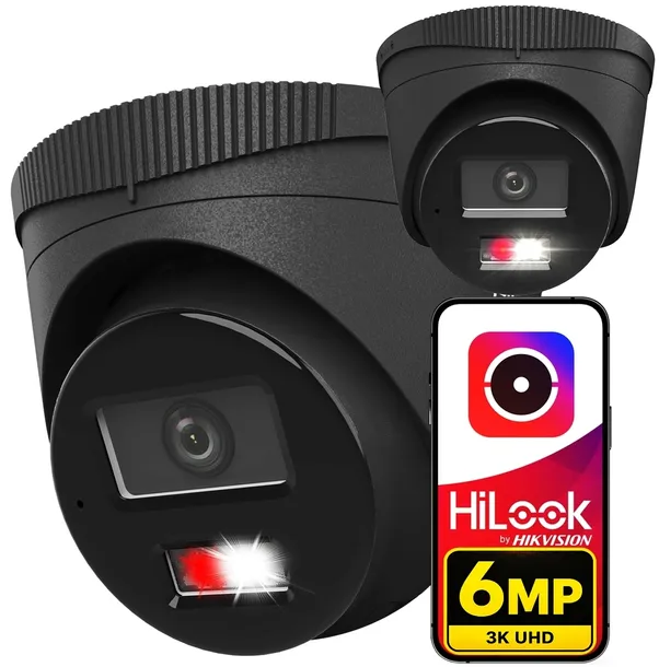 Kamera IP 6MP HiLook by Hikvision BLACK PoE Zewnętrzna Detekcja AI Mikrofon