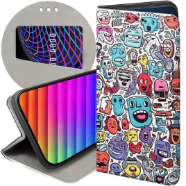 etui-do-xiaomi-redmi-note-14-4g-wzory-doodle-zwierzeta-potwory-rysunki-case