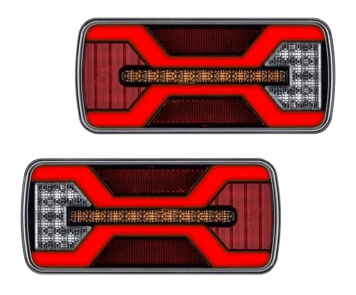 Lampy tylne zespolone LED X-SPIDER komplet ciągnik przyczepa naczepa 12/24V