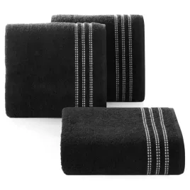 recznik-seba-30x50-cm-czarny-bordiura-pasy-bawelna-480-g-m