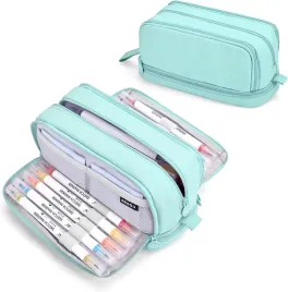 piornik-duzy-organizer-etui-na-przybory-szkolne-4-kieszenie-zielony-mietowy
