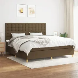vidaxl-lozko-kontynentalne-z-materacem-brazowe-tkanina-200x200-cm