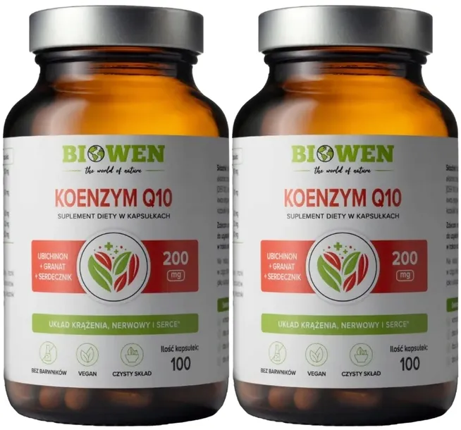 Biowen Koenzym Q10 100mg 200 kapsułek Ekstrakt z serdecznika Energia Serce