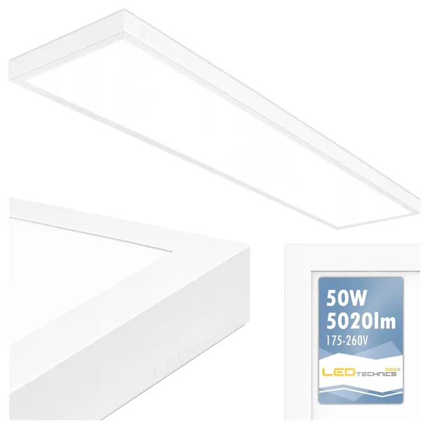 Panel Plafon Natynkowy Sufitowy Oprawa LED 50W 5020lm CC 120x30cm Biały