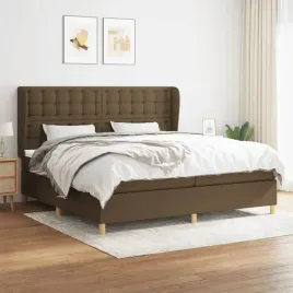 vidaxl-lozko-kontynentalne-z-materacem-brazowe-tkanina-200x200-cm