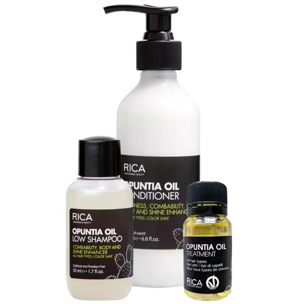 RICA Opuntia Oil Zestaw Odżywka Szampon Olejek
