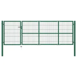 furtka-ogrodowa-z-malowanej-proszkowo-stali-zielona-350-cm-x-100-cm