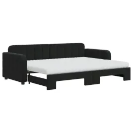 czarna-rozkladana-lezanka-2-w-1-z-materacami-wymiary-223x91x71-cm