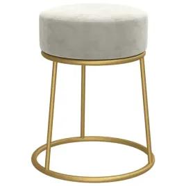 okragly-taboret-aksamitny-jasnoszary-ze-zlota-podstawa-30-x-38-cm