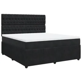 lozko-kontynentalne-200-x-180-cm-czarne-z-materacem-i-topperem-bialym