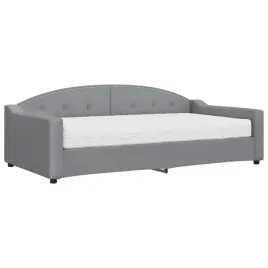 lozko-dzienne-2-w-1-z-materacem-jasnoszare-223-x-110-x-75-cm